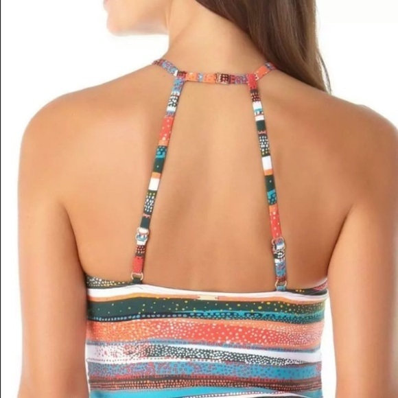 ANNE Cole Orange High Neck Tankini Swimsuit Top - Picture 5 of 11